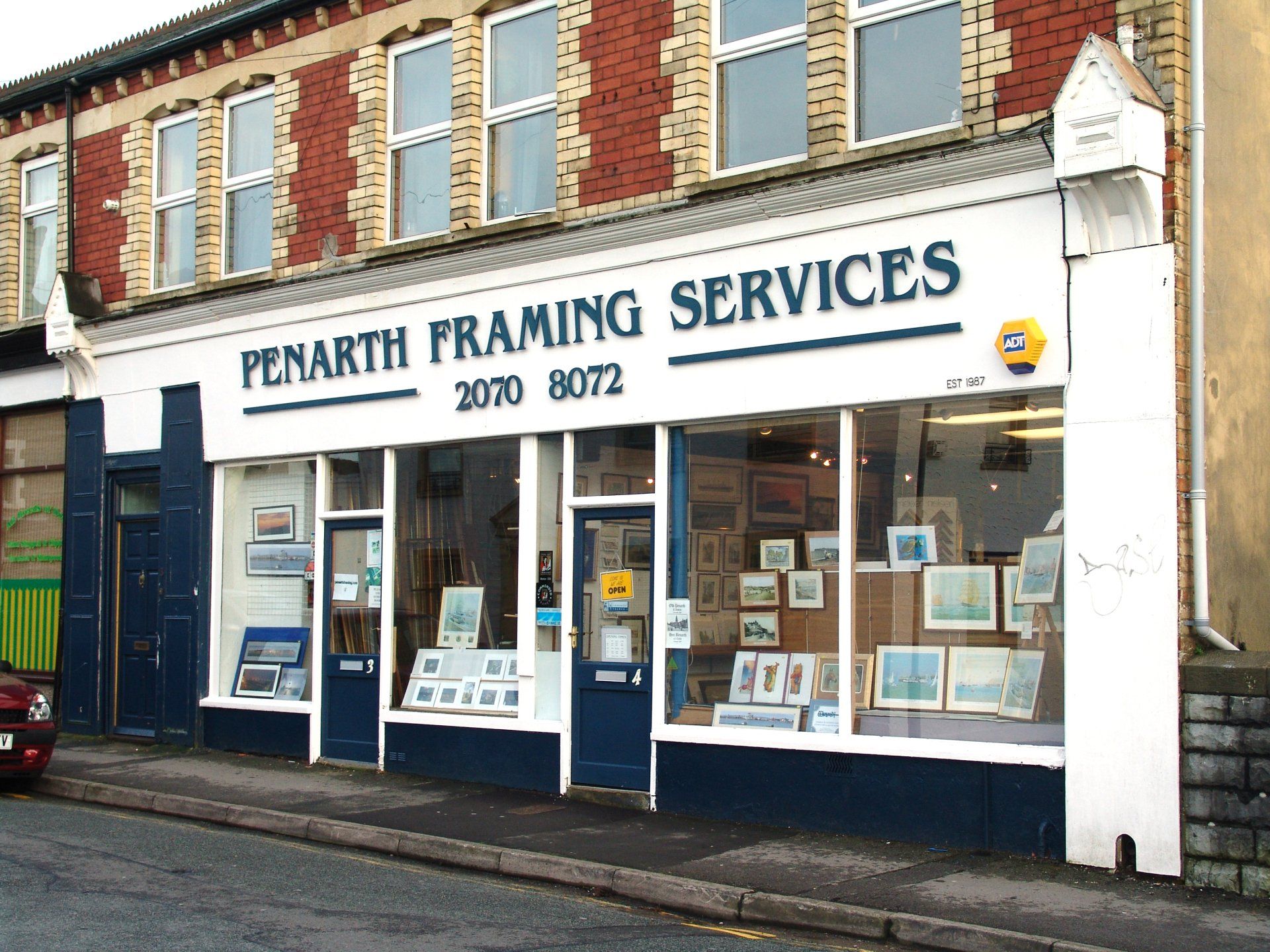 The Penarth Framing Services shopfront at 3 and 4 Victoria Bridge, Railway Terrace, Penarth